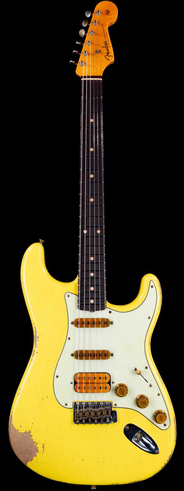 Fender Custom Shop Alley Cat Stratocaster 2.0 Heavy Relic HSS Rosewood Board Vintage Trem Graffiti Yellow