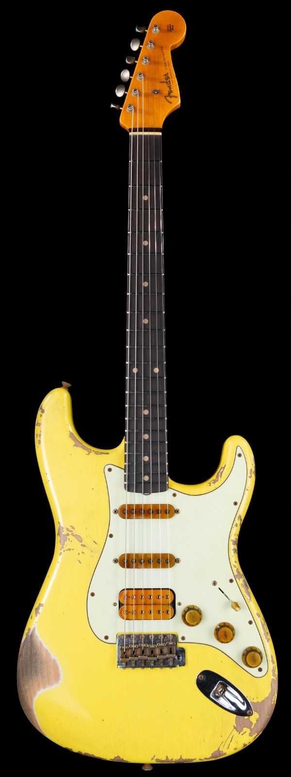 Fender Custom Shop Alley Cat Stratocaster 2.0 Heavy Relic HSS Vintage Trem Rosewood Board Graffiti Yellow