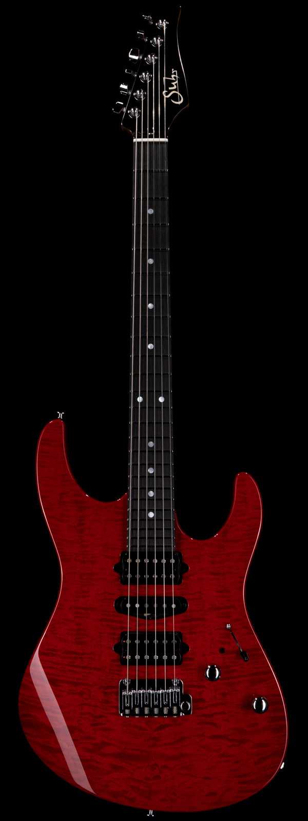 Suhr Custom Modern Quilt Top Roasted Flame Maple Neck Trans Red
