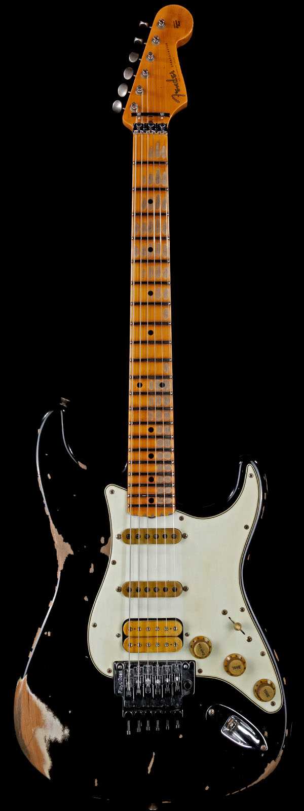 Fender Custom Shop Alley Cat Stratocaster Heavy Relic HSS Floyd Rose Maple Board Vintage Trem Black