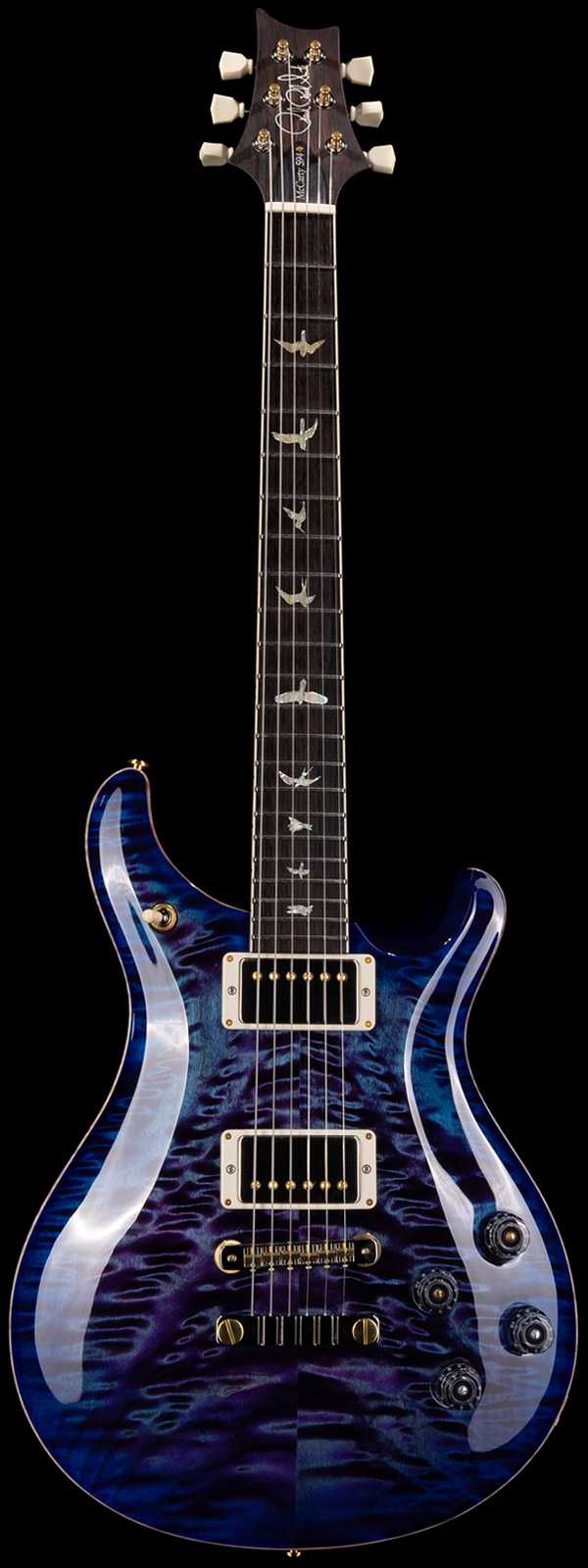 PRS Wood Library McCarty 594 Quilt Maple 10 Top Brazilian Rosewood Board Violet Blue Burst