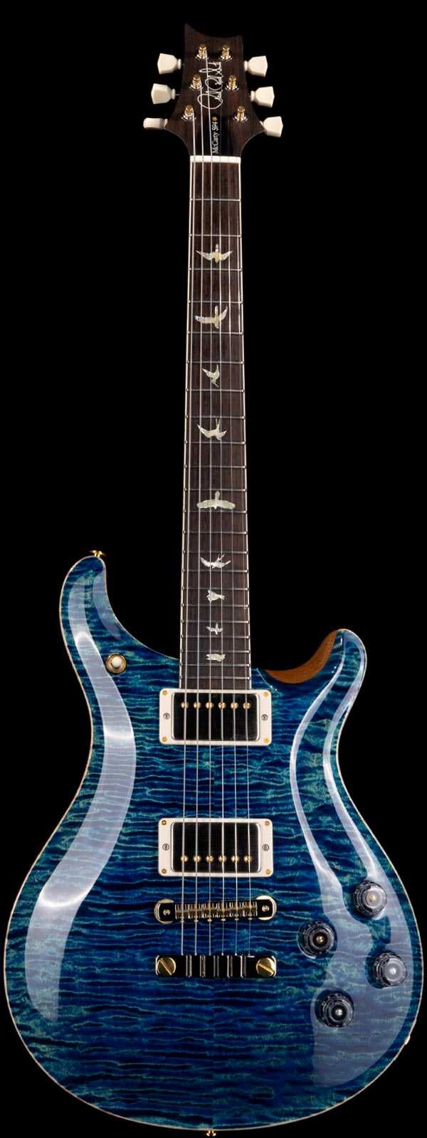 PRS Wood Library McCarty 594 Flame Maple 10 Top Brazilian Rosewood Board River Blue