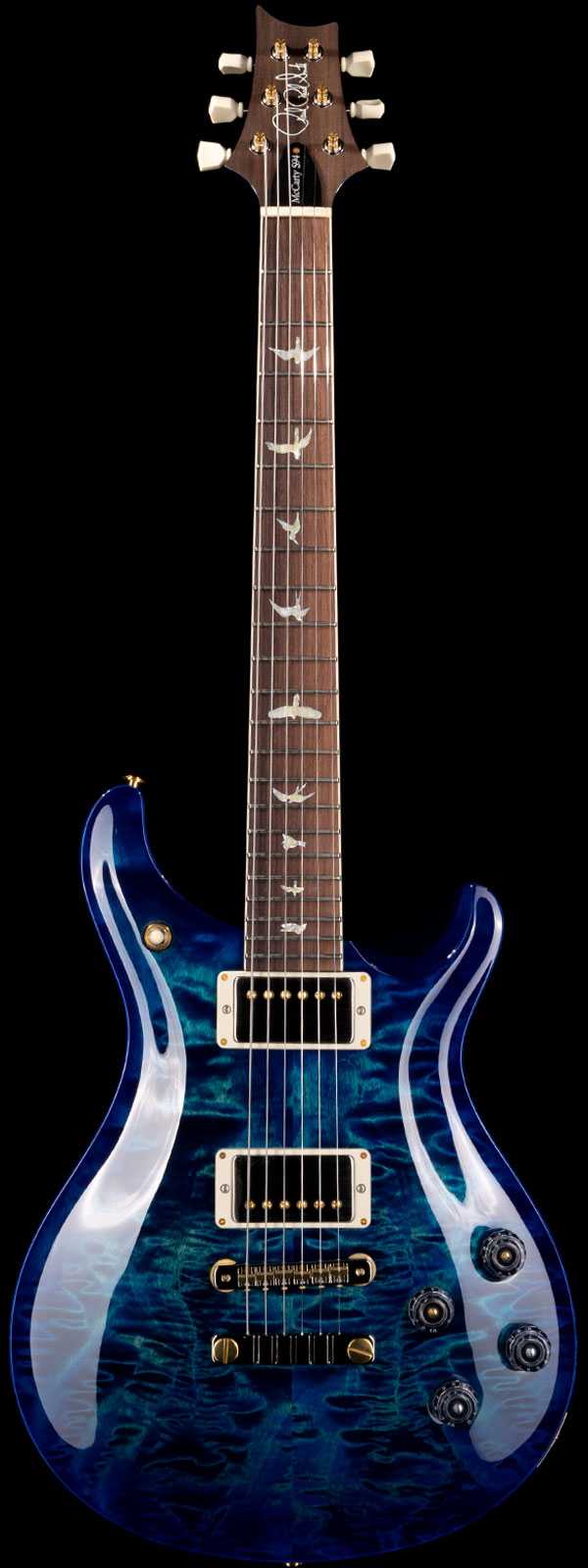 PRS Wood Library McCarty 594 Quilt Maple 10 Top Brazilian Rosewood Board River Blue Burst