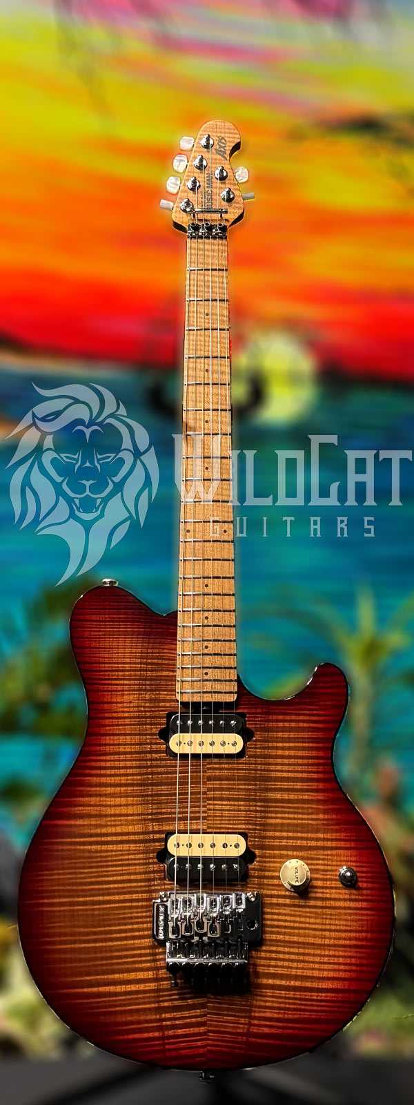 Ernie Ball Axis Roasted Flame Maple Neck Flame Maple Top Roasted Amber Flame