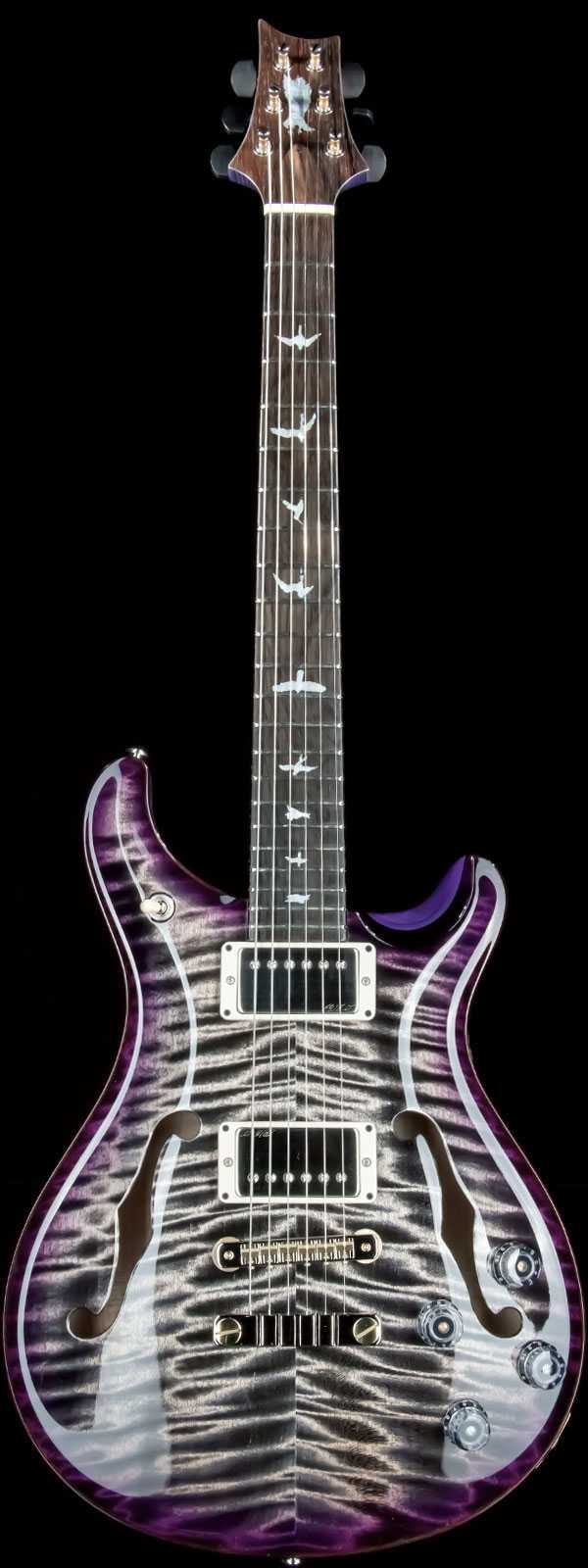 PRS Private Stock 9065 McCarty 594 Hollowbody II Curly Maple Top Brazilian Rosewood Board Charcoal Purple Burst