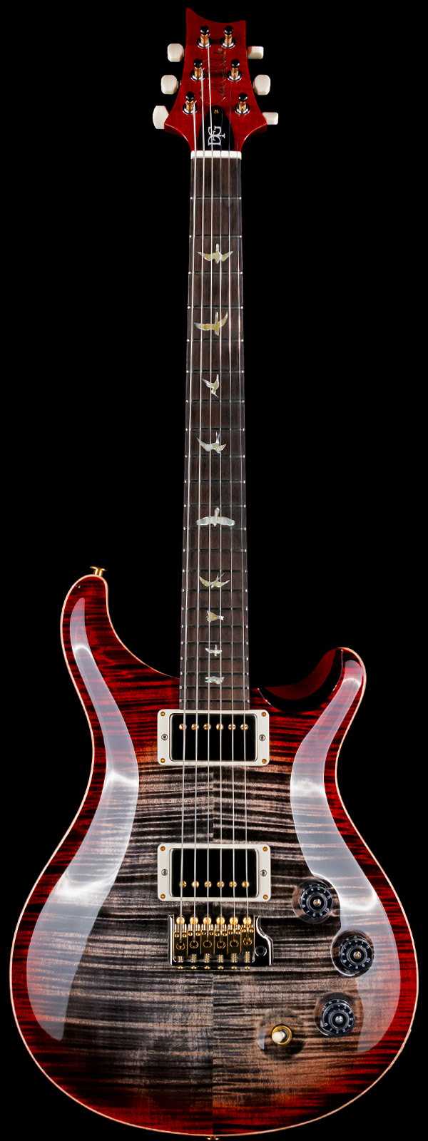 PRS Wood Library DGT Flame Maple 10 Top Brazilian Rosewood Board Charcoal Cherry Burst