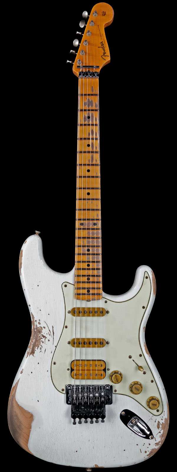 Fender Custom Shop Alley Cat Stratocaster Heavy Relic HSS Maple Board Floyd Rose Olympic White