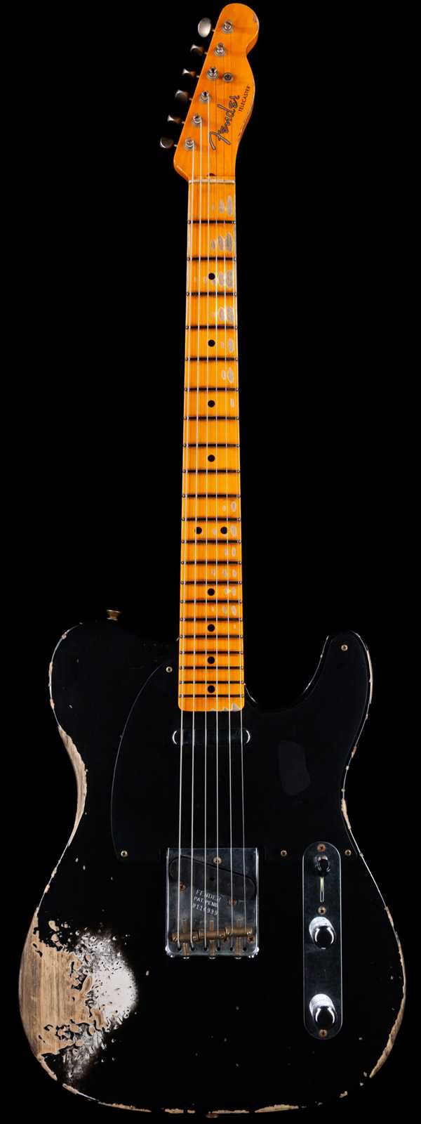 Fender Custom Shop 1952 Telecaster Heavy Relic Big U Carve Maple Neck Faded Black
