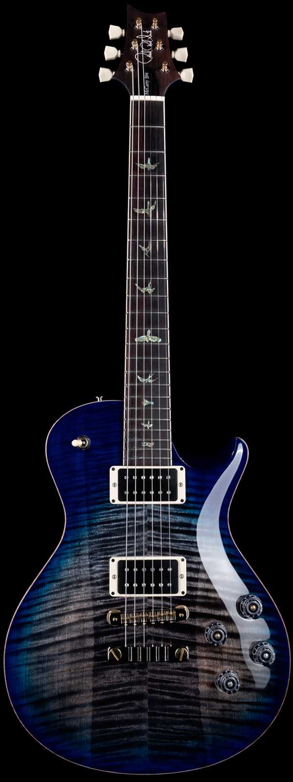 PRS Wood Library McCarty 594 Singlecut 10 Top Flame Charcoal Blue Burst