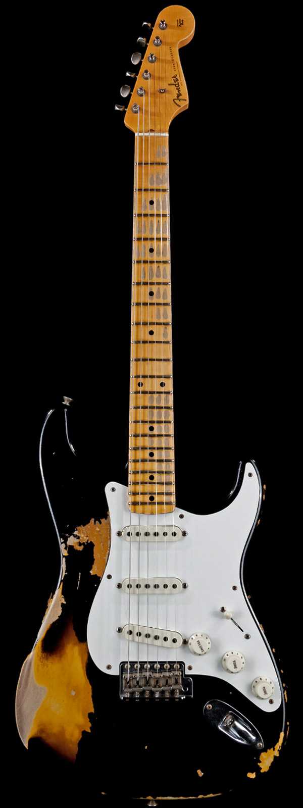 Fender Custom Shop 2021 1956 Stratocaster Heavy Relic LTD Aged Black Over 2-Tone Sunburst