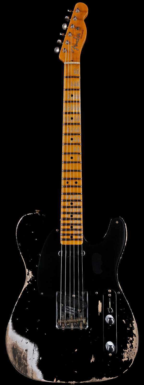 Fender Custom Shop 1952 Telecaster Heavy Relic Big U Carve Maple Neck Black