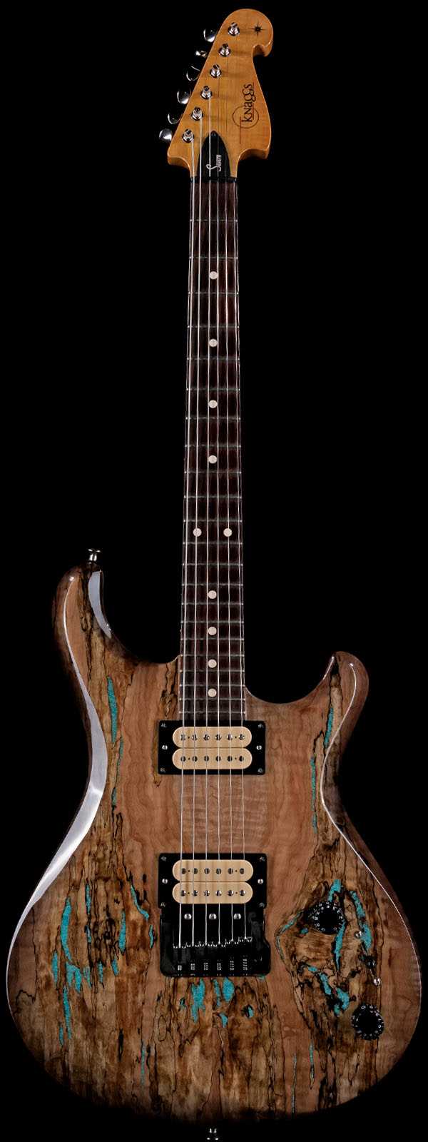 Knaggs 2014 Severn Trembuck T-3 Spalted Maple Top Natural with Turquoise