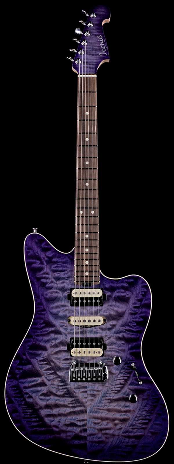 Iconic Cardiff Evo Limited 5A Quilt Top 5A Flame Neck Neck Purple Haze with Purple Sparkle Back