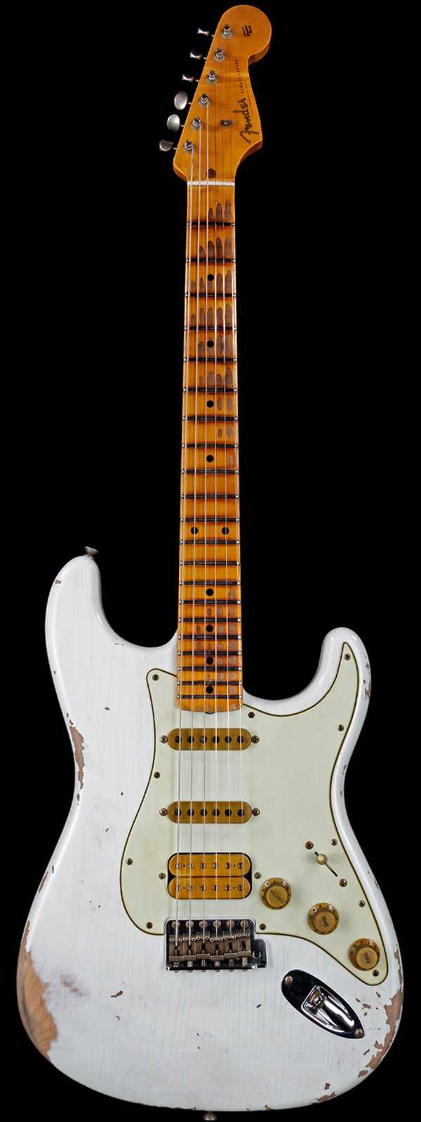 Fender Custom Shop Alley Cat Stratocaster 2.0 Heavy Relic HSS MN Vintage Trem Olympic White