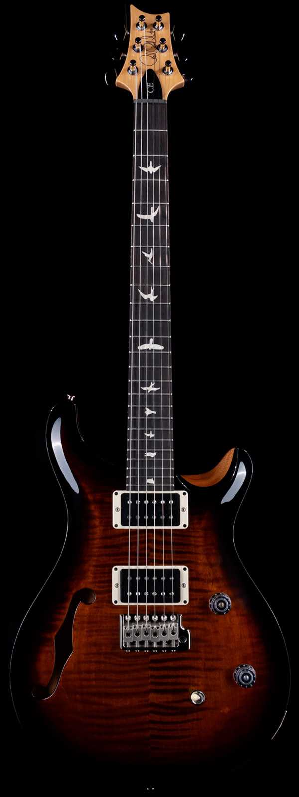 PRS CE 24 Semi-Hollow with F-Hole Flame Maple Top Burnt Amber Smoke Burst
