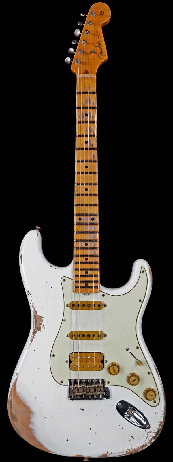 Fender Custom Shop Alley Cat Stratocaster 2.0 Heavy Relic HSS Maple Board Vintage Trem Olympic White
