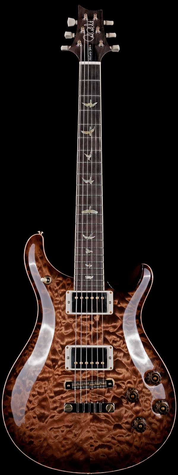 PRS Wood Library McCarty 594 Quilt Maple 10 Top Brazilian Rosewood Fretboard Copperhead Burst