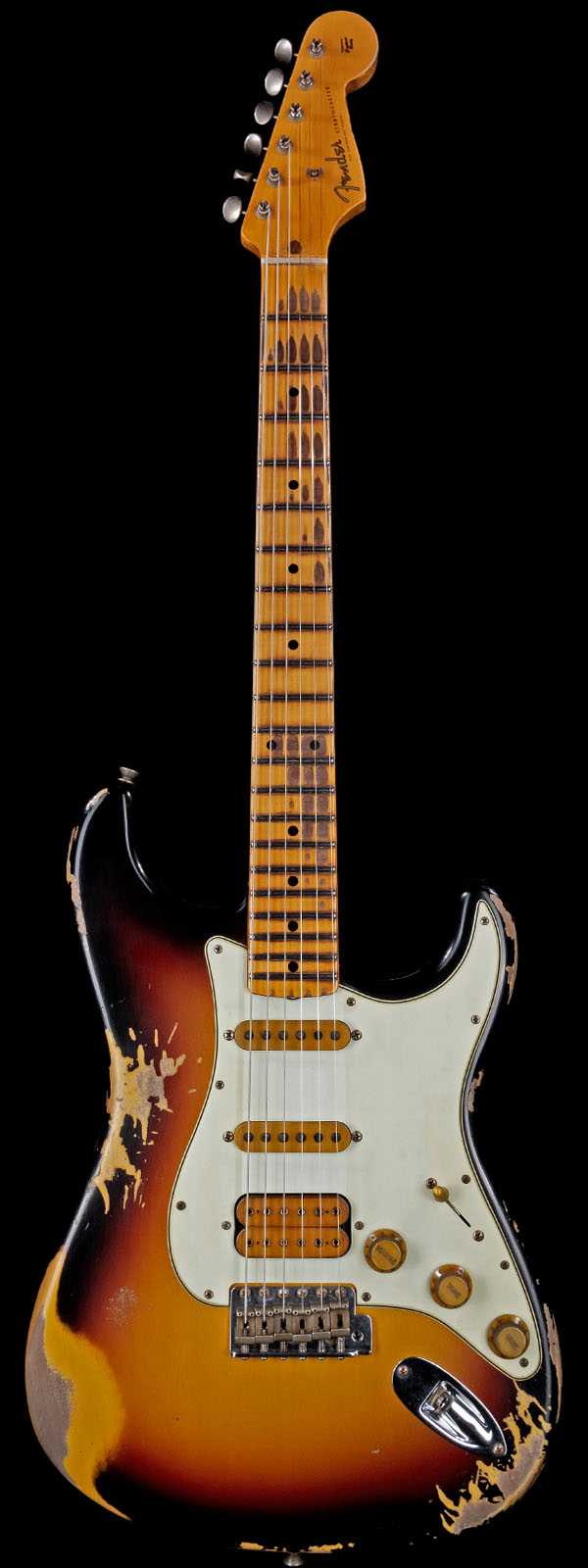 Fender Custom Shop Alley Cat Stratocaster 2.0 Heavy Relic HSS Vintage Trem Maple Board 3-Tone Sunburst