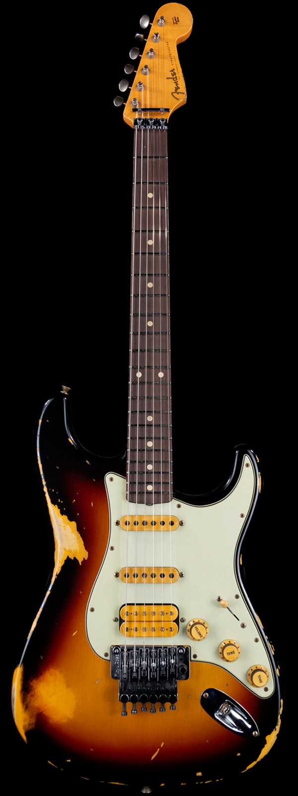 Fender Custom Shop Alley Cat Stratocaster Rosewood Board Heavy Relic HSS Floyd Rose 3-Tone Sunburst