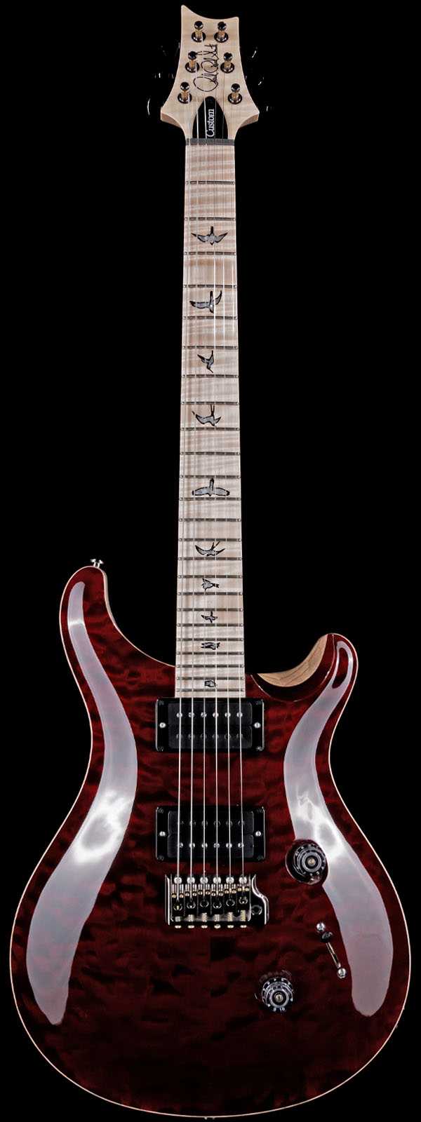 PRS Wood Library Custom 24 Quilt 10 Top Swamp Ash Back Red Tiger