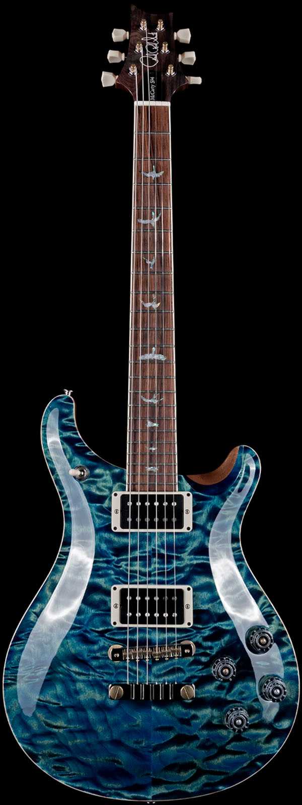 PRS Wood Library McCarty 594 Quilt 10 Top Cocobolo Board River Blue