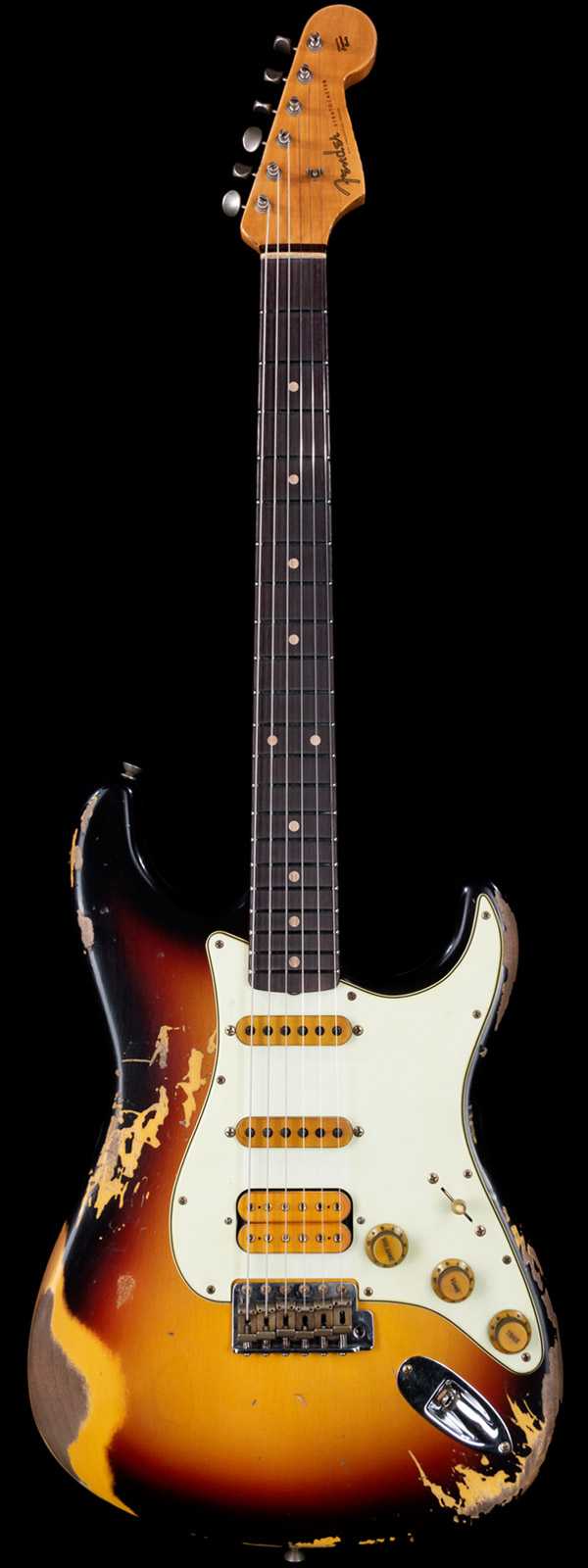 Fender Custom Shop Alley Cat Stratocaster 2.0 Heavy Relic HSS Rosewood Board Vintage Trem 3-Tone Sunburst