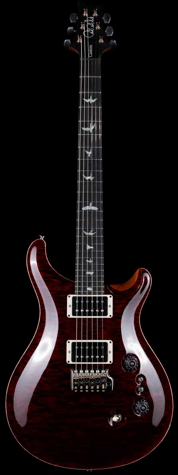 PRS Wood Library Custom 24-08 Quilt 10 Top Flame Neck Ebony Board Red Tiger