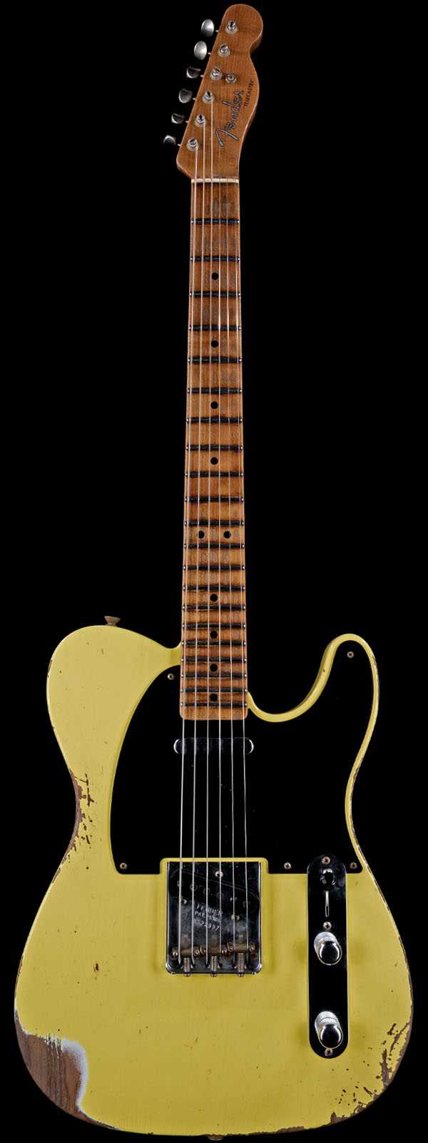 Fender Custom Shop 1952 Telecaster Heavy Relic Roasted Neck and Body Streamlined U Carve Graffiti Yellow