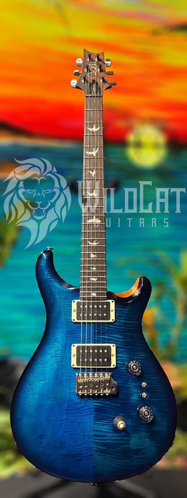 PRS Wood Library Custom 24-08 Aquamarine Smokeburst 0348377