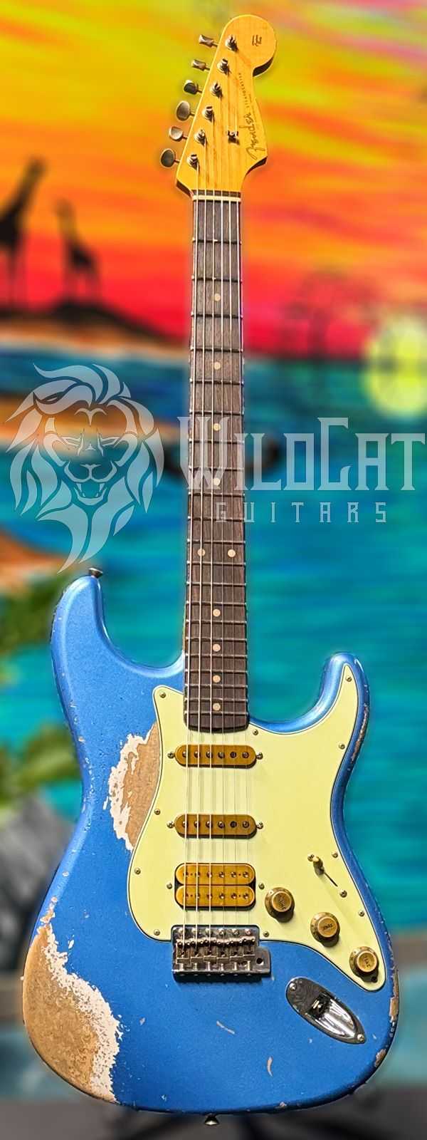 WildCat Exclusive Fender Custom Shop Alley Cat Strat “Vintage” Super Aged Lake Placid Blue R132478