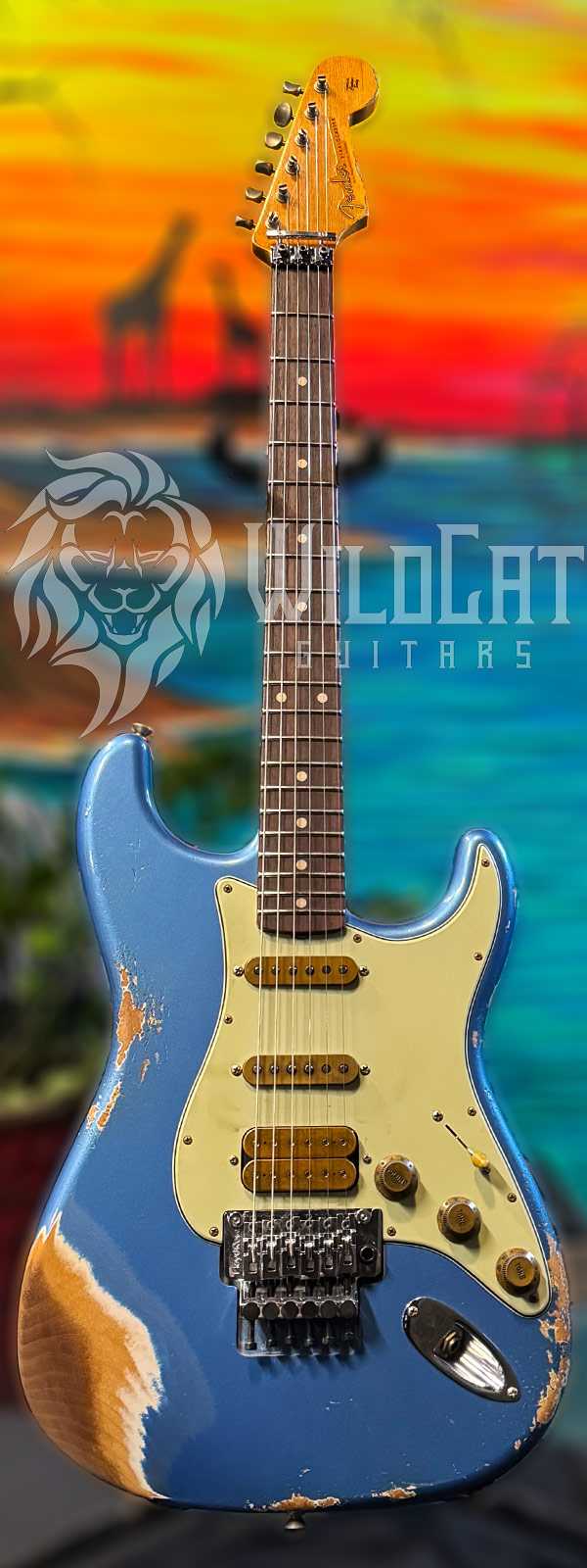 WildCat Exclusive Fender Custom Shop Alley Cat Strat “Modern” Super Aged Lake Placid Blue R133297