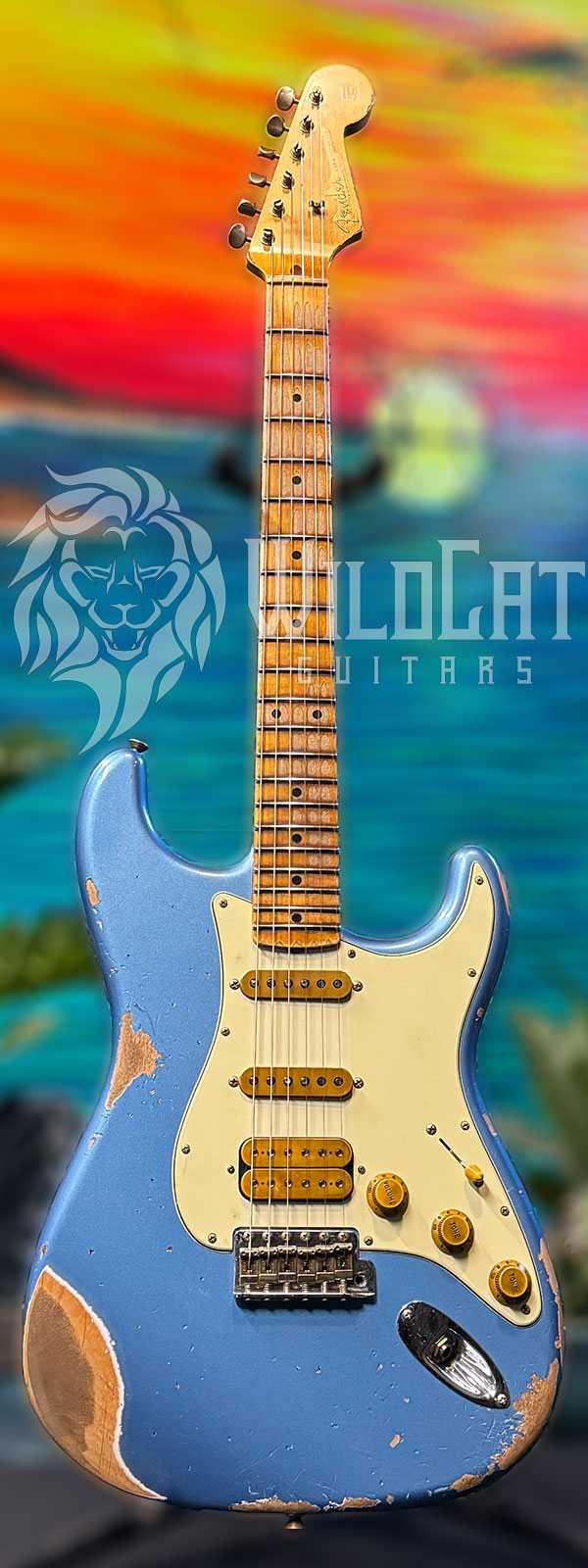 WildCat Exclusive Fender Custom Shop Alley Cat Strat “Vintage” Super Aged Lake Placid Blue R132560