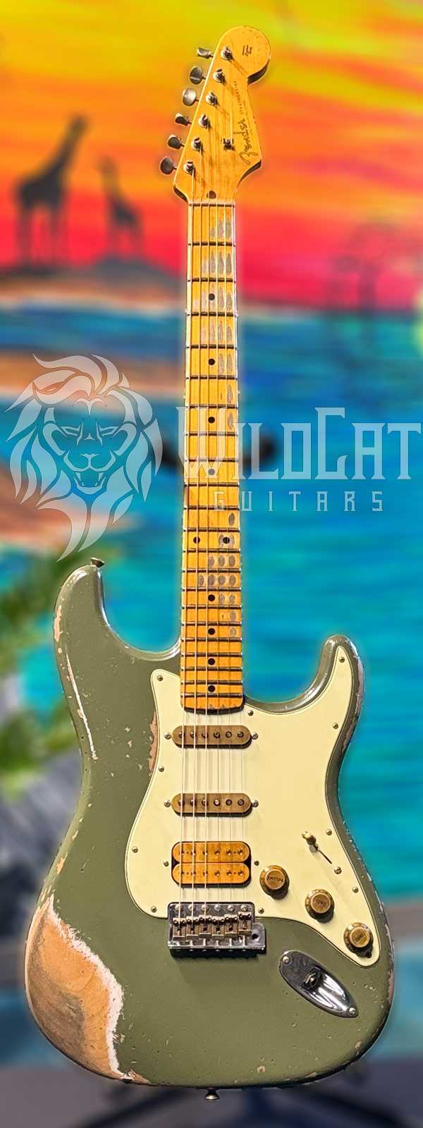 WildCat Exclusive Fender Custom Shop Alley Cat Strat “Vintage” Drab Green R133341