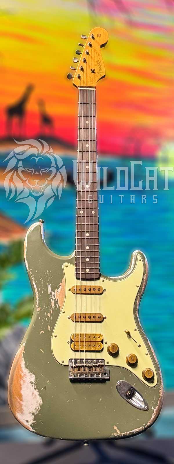 WildCat Exclusive Fender Custom Shop Alley Cat Strat “Vintage” Drab Green R130913