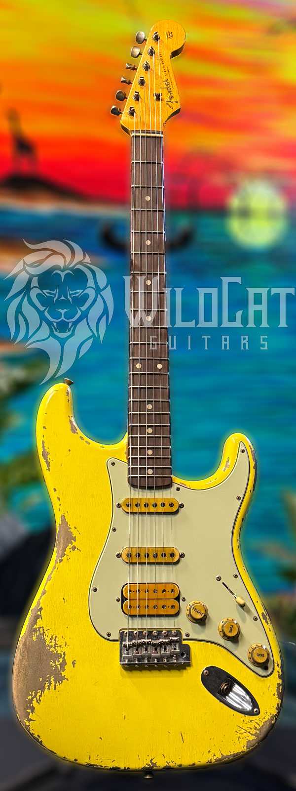WildCat Exclusive Fender Custom Shop Alley Cat Strat “Vintage” Graffiti Yellow R109749