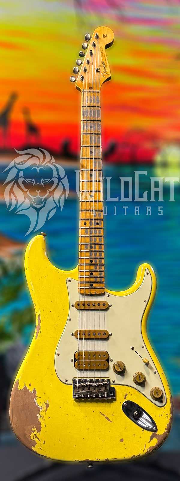 WildCat Exclusive Fender Custom Shop Alley Cat Strat “Vintage” Graffiti Yellow R130871