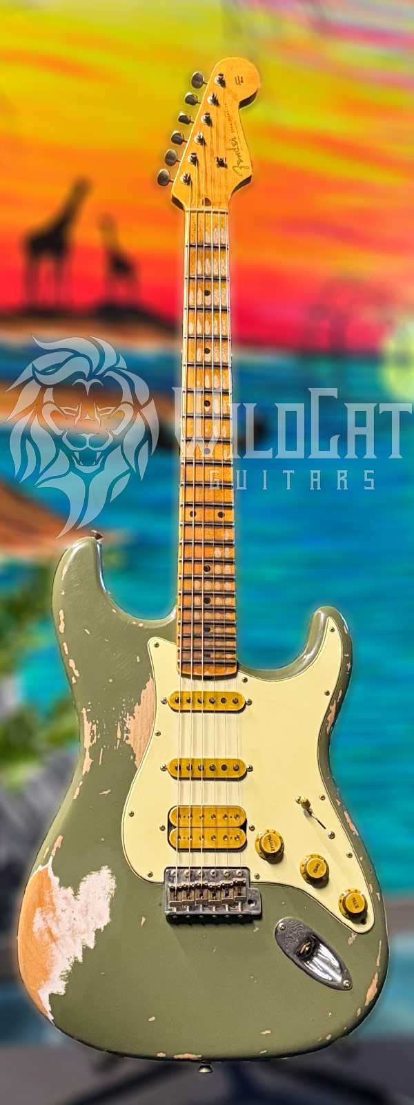 WildCat Exclusive Fender Custom Shop Alley Cat Strat “Vintage” Drab Green R125028
