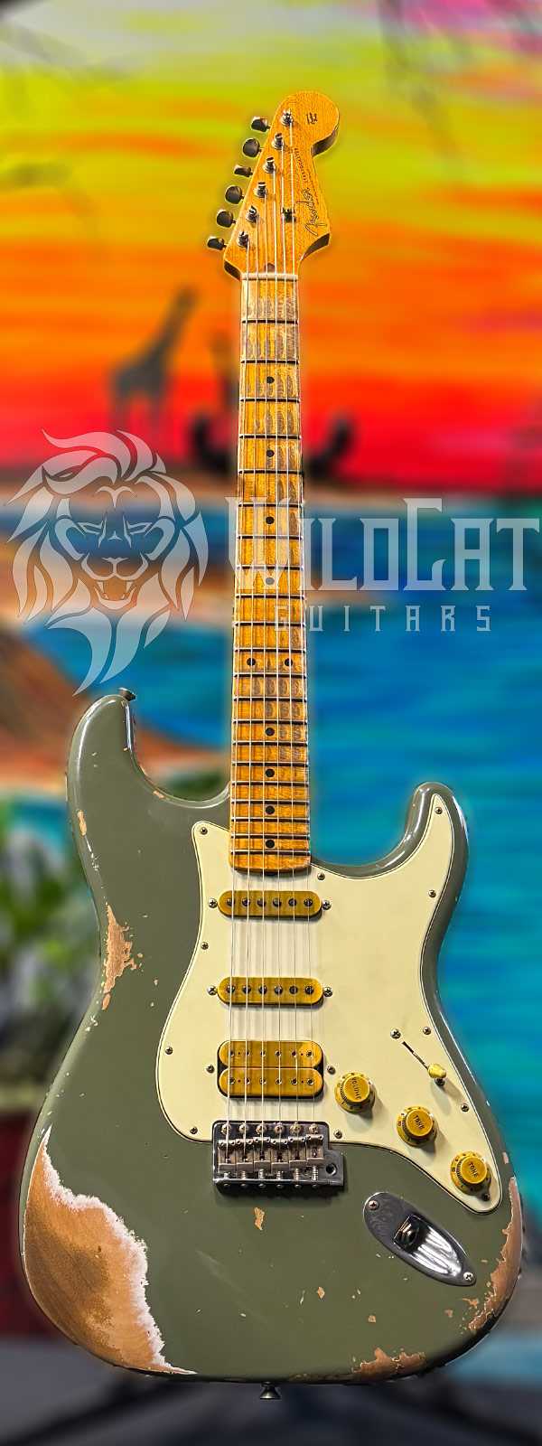 WildCat Exclusive Fender Custom Shop Alley Cat Strat “Vintage” Drab Green R118855