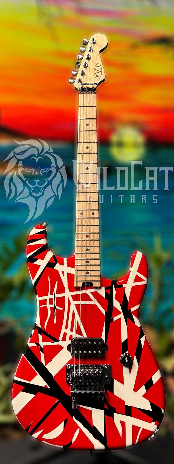 EVH Stripe Series 1H Red with Black and White Stripes EVH2201161