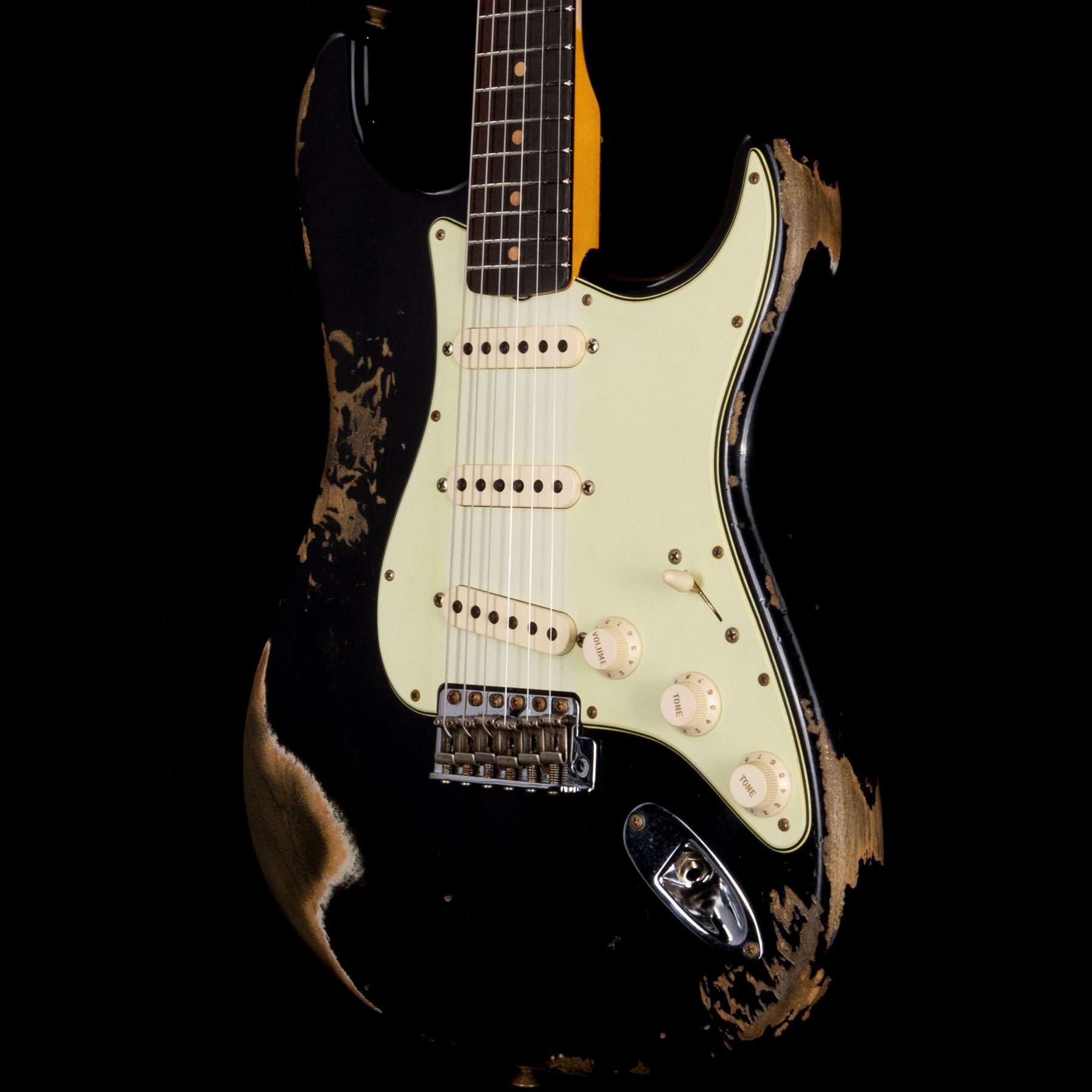 Fender Custom Shop 1963 Stratocaster Heavy Relic Rosewood Board Black ...