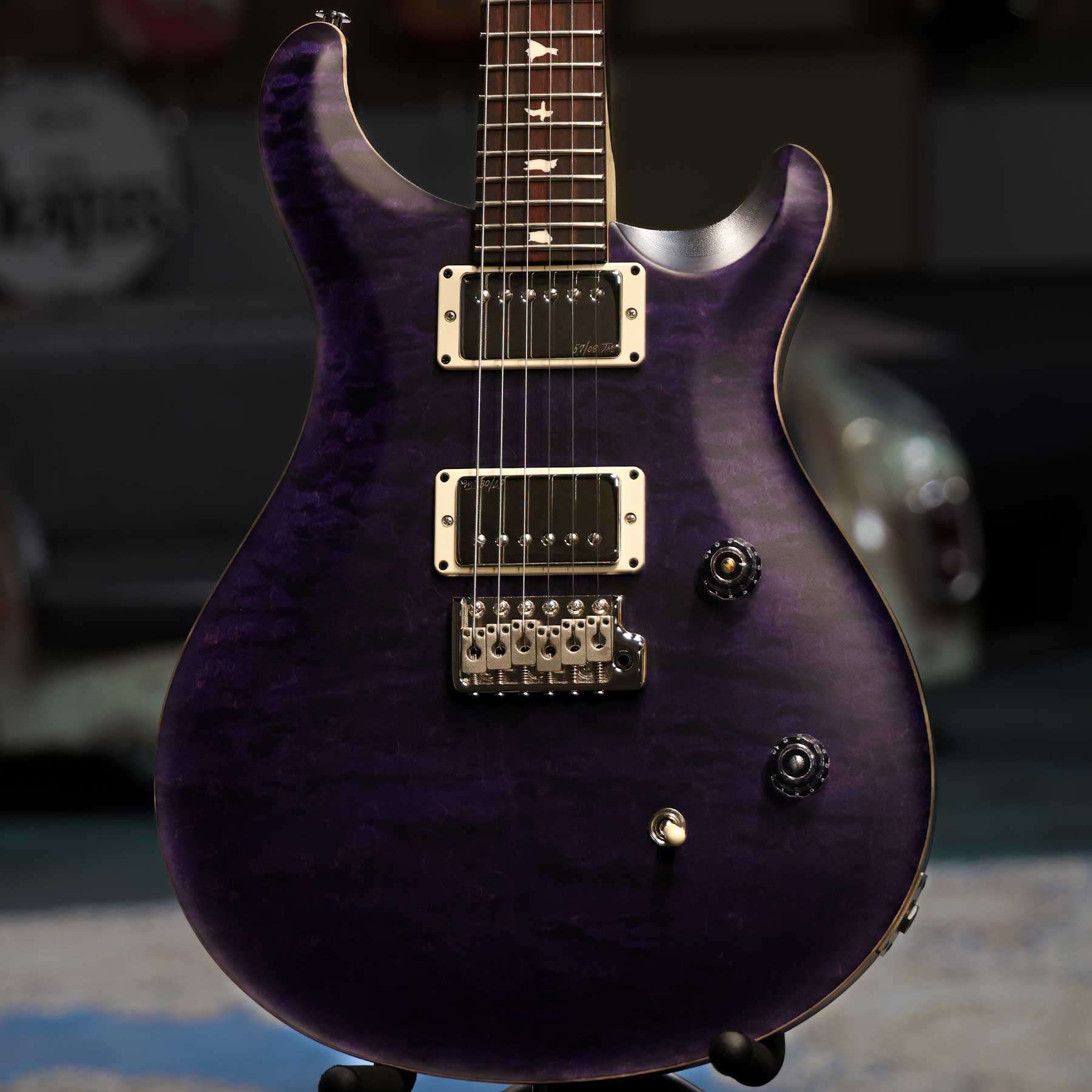 PRS CE-24 Quilt Top Satin Finish Purple - WildCat Guitars